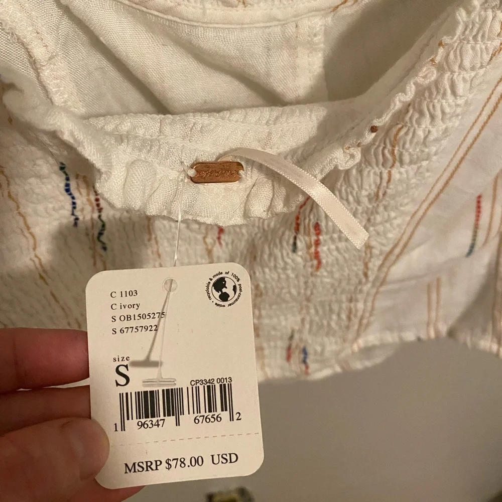 Free people puffer sleeve crop top - Picture 2 of 3